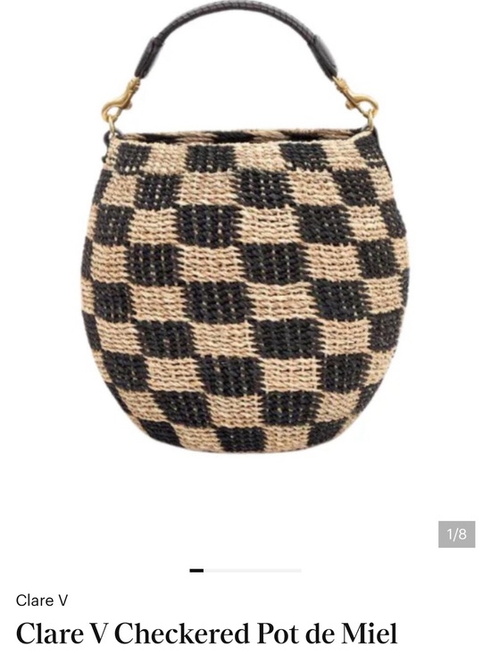 Clare V Handbags - Clare V Checkered Woven Handbag in Black & Natural